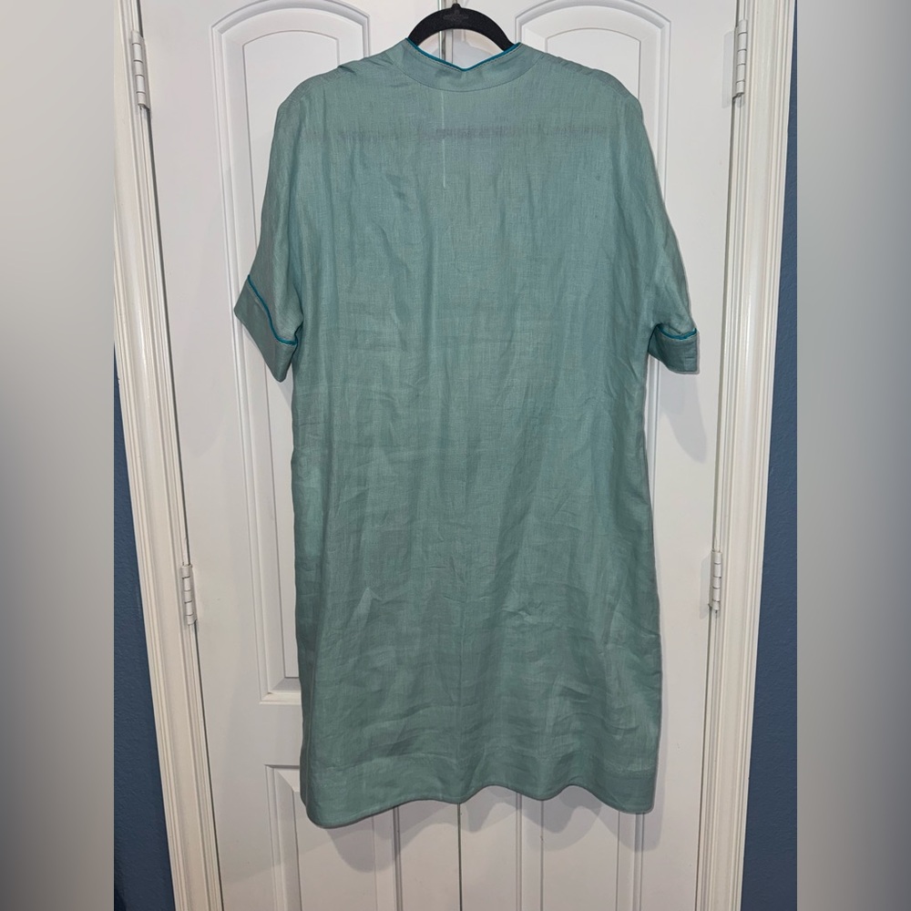 Loro Piana Aqua Linen Dress size 42 - Picture 4 of 10